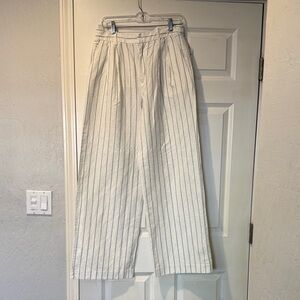 GAP Off-White Wide-Leg Pinstripe Chinos